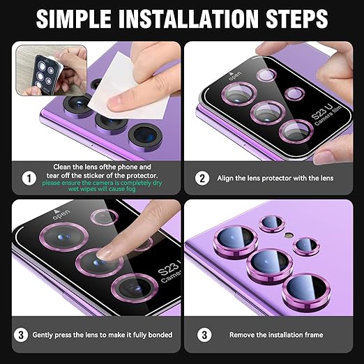 Purple Metallic camera ring lens guard for Samsung S23 Ultra