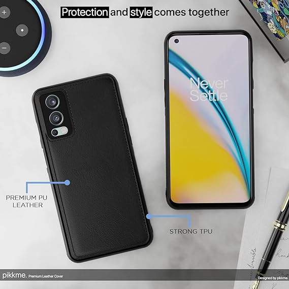 Puloka Black Leather Case for Oneplus Nord 2