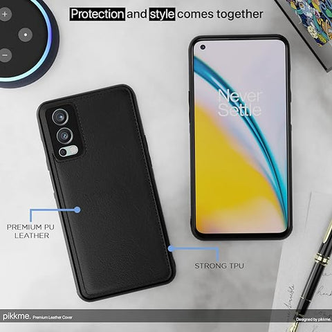 Puloka Black Leather Case for Oneplus Nord 2