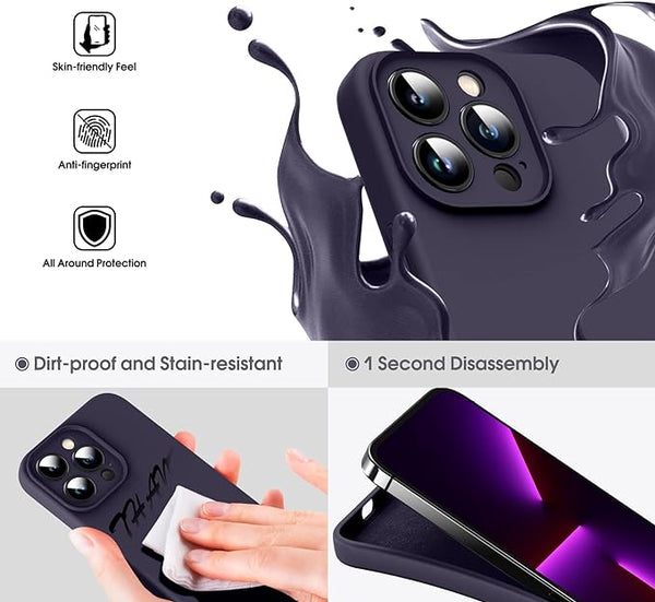 Deep Purple Original Camera Silicone case for Apple iphone 15 Pro Max