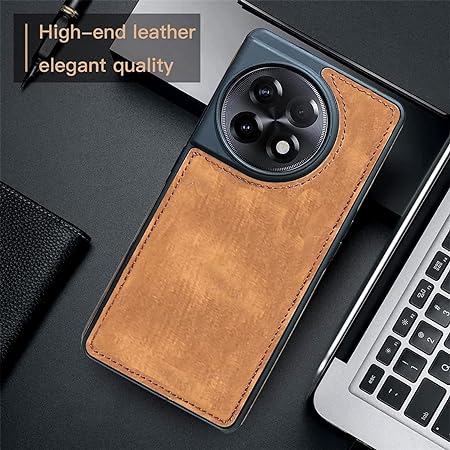 Puloka Brown Leather Case for Oneplus 12R