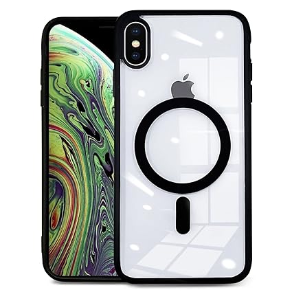 Black MagSafe Clear Transparent Silicone case for Apple iphone Xs Max