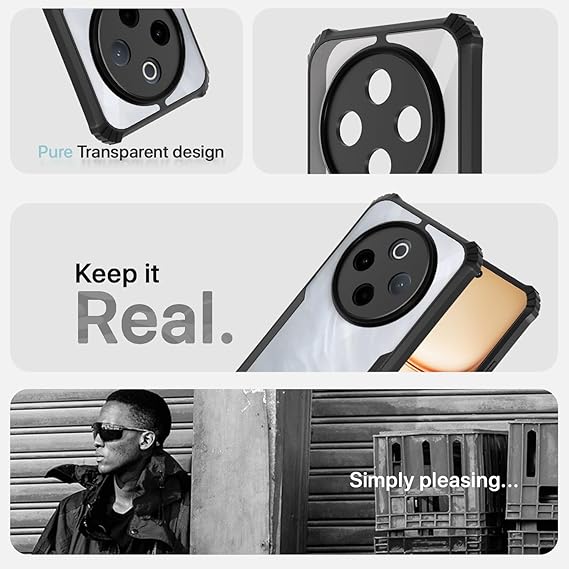 Hybrid Shockproof protective transparent Silicone Case for Vivo T4