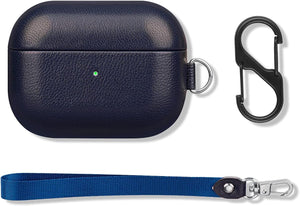 Dark Blue Leather Case For Apple Airpods Pro