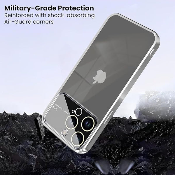 Luxury Plating Silver Camera Protection Transparent Case for Apple iphone 14 Pro Max