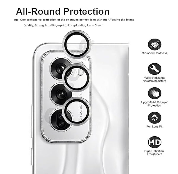 Silver Metallic camera ring lens guard for Oppo Reno 12