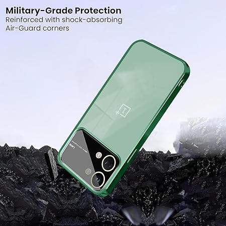 Luxury Plating Green Camera Protection Transparent Case for Oneplus Nord 3