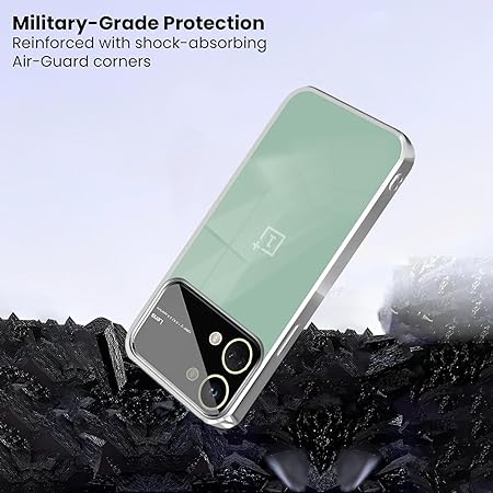 Luxury Plating SIlver Camera Protection Transparent Case for Oneplus Nord 3