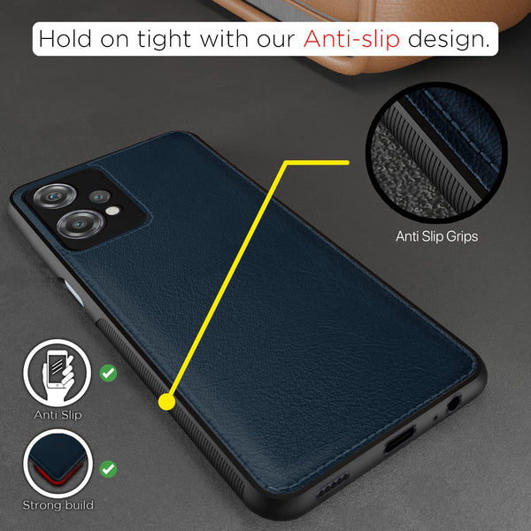 Puloka Dark Blue Leather Case for Realme 9 Pro