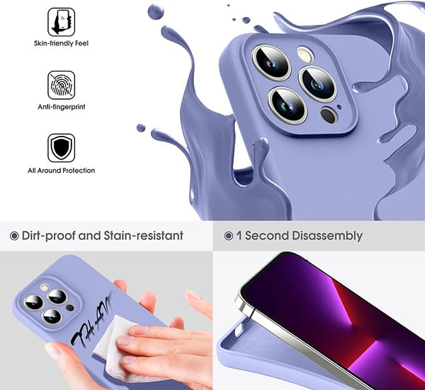 Purple Original Camera Safe Silicone case for Apple iphone 13 Pro Max