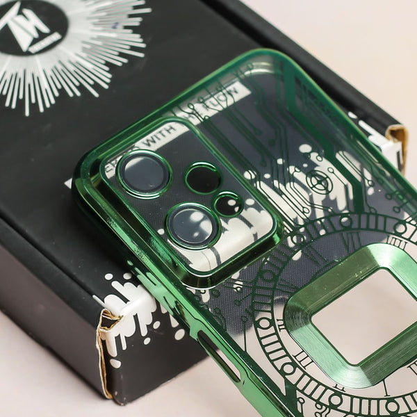 Green Watch Machine Logo Cut Transparent Case for Oneplus Nord CE 2 Lite