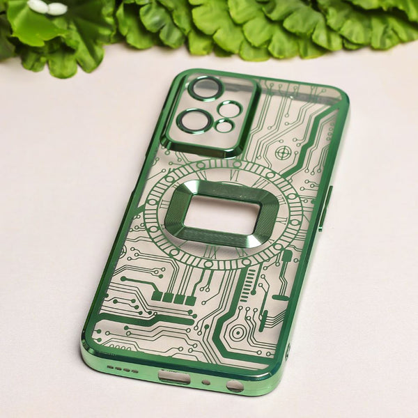 Green Watch Machine Logo Cut Transparent Case for Oneplus Nord CE 2 Lite