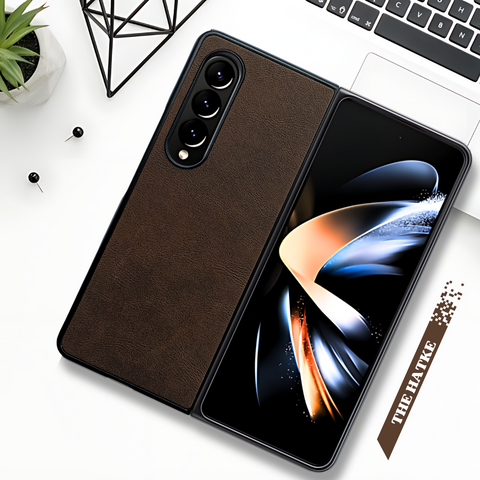 Deep Brown Leather Case for Samsung Galaxy Z Fold 4