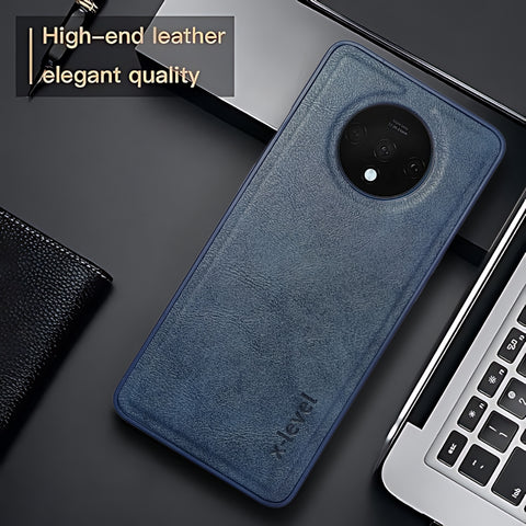 X-LEVEL Blue Leather Case for Oneplus 7T
