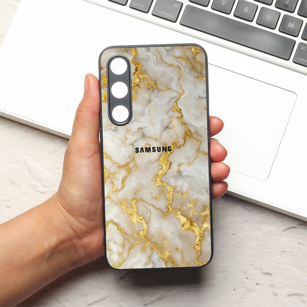 Gold Vein Glory metal back case for Samsung S24 FE