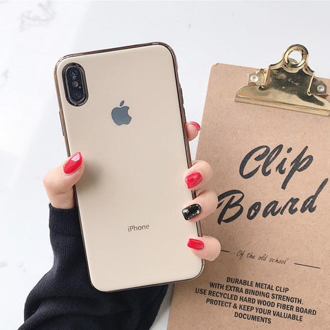 Golden Border mirror Silicone case for Apple iphone Xs Max
