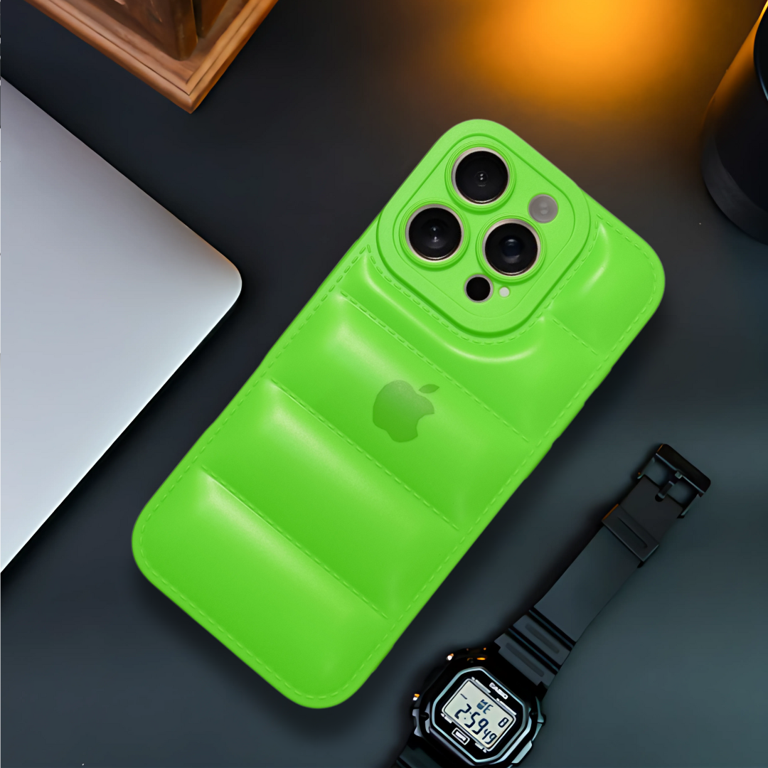 Light Green Puffon silicone case for Apple iPhone 16 Pro