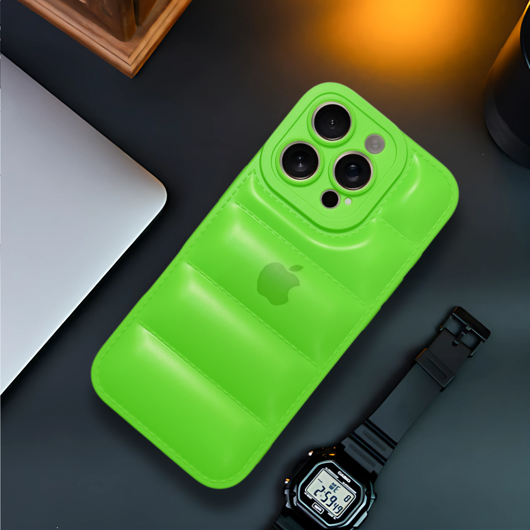 Light Green Puffon silicone case for Apple iPhone 16 Pro Max