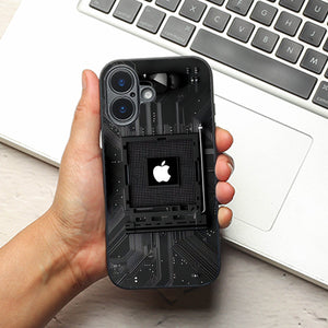 Microchip metal back case for Apple Iphone 16 Plus