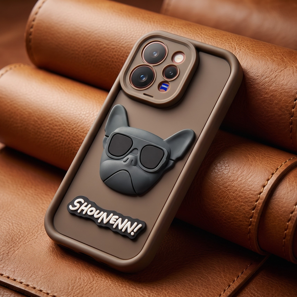 Dark Brown SHOUNENN BULLDOG Silicone case for Vivo V70