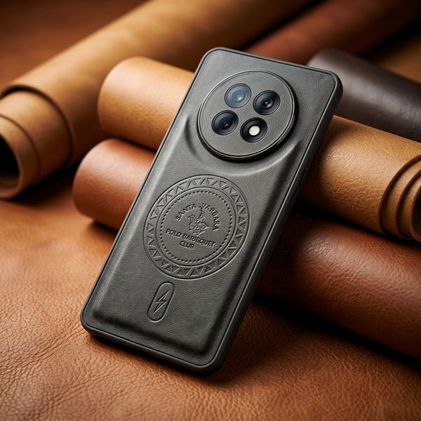 Santa Crest Black Leather Case for Oppo F31 Pro Plus