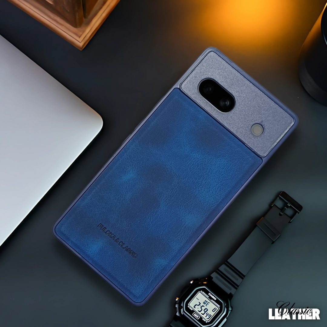 Dark Blue Classic Leather Case for Google Pixel 6a