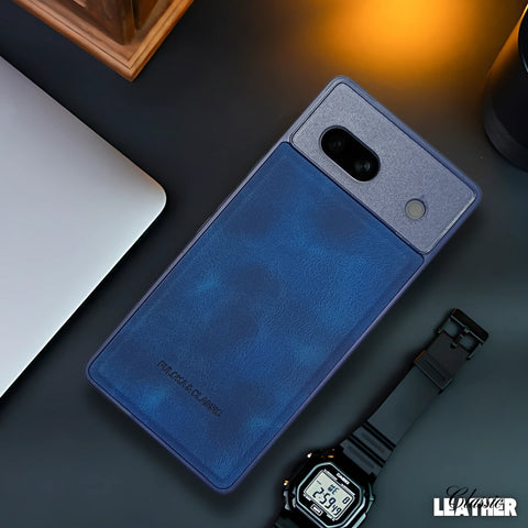 Dark Blue Classic Leather Case for Google Pixel 6a