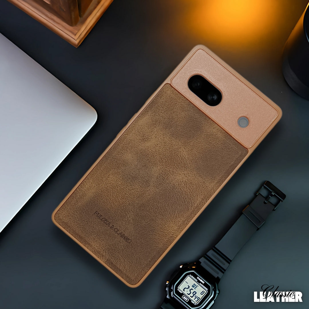 Brown Classic Leather Case for Google Pixel 7a