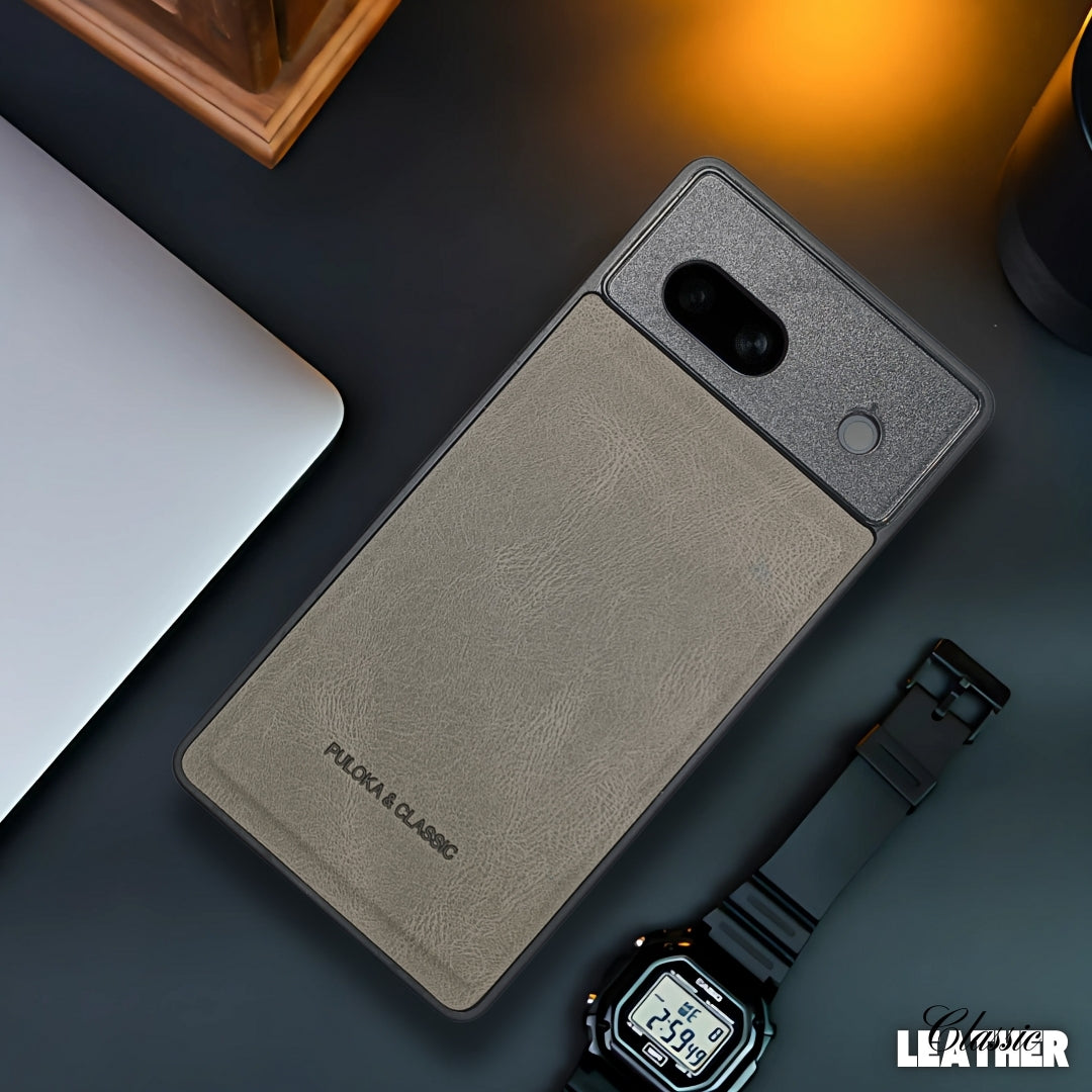 Grey Classic Leather Case for Google Pixel 6A
