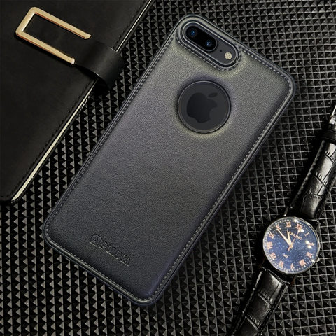 Prime Leather Black Leather Case for Apple Iphone 7 Plus