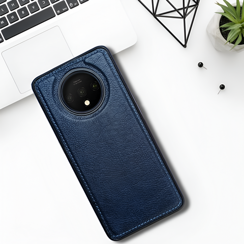 Puloka Dark Blue Leather Case for Oneplus 7t