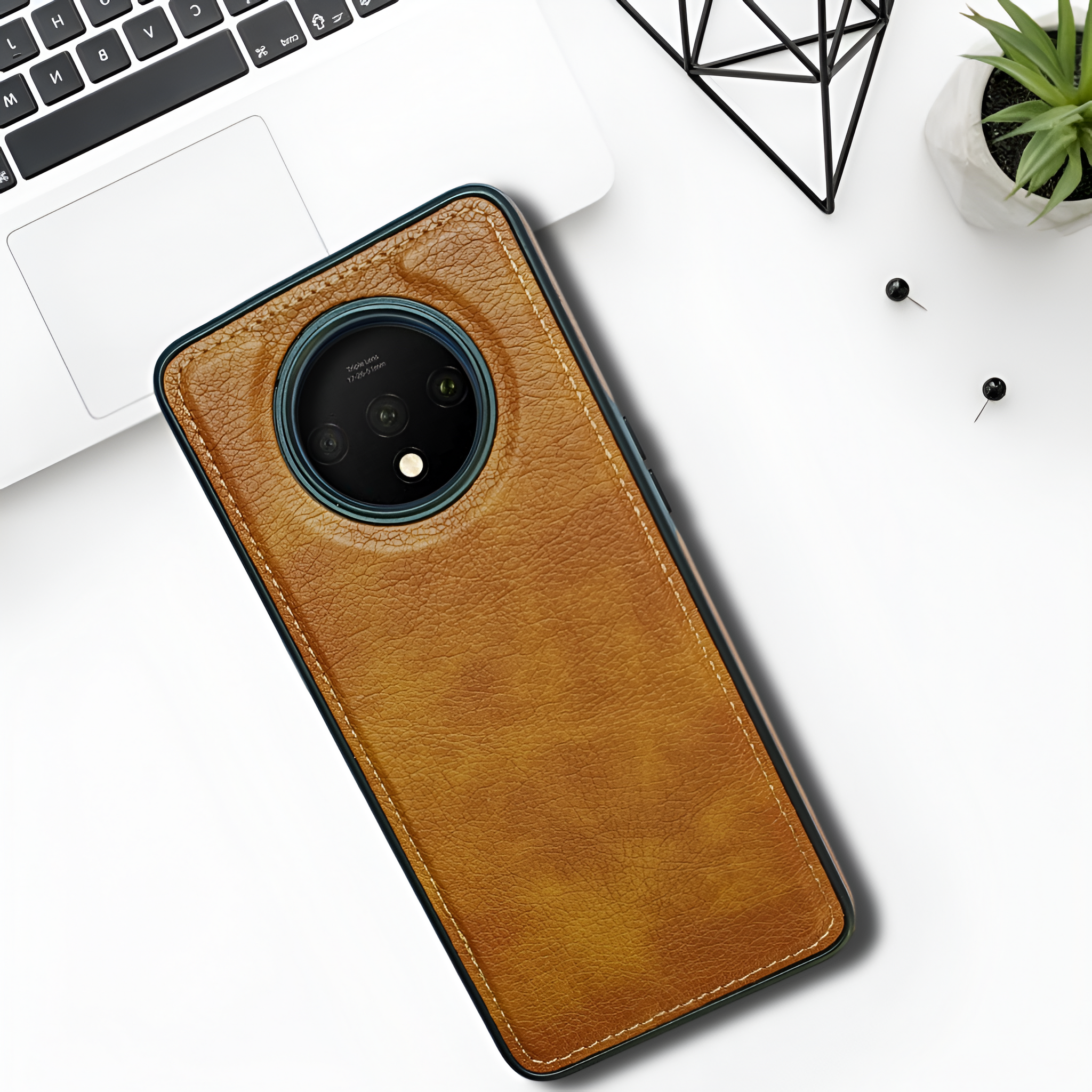 Puloka Brown Leather Case for Oneplus 7t