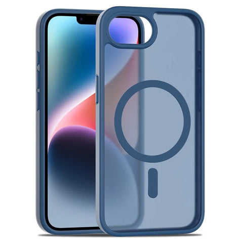 Navy Blue MagSafe Clear Transparent Silicone case for Apple iphone 16E