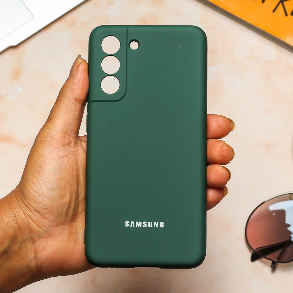 Dark Green Original Camera Silicone case for Samsung S23 5G