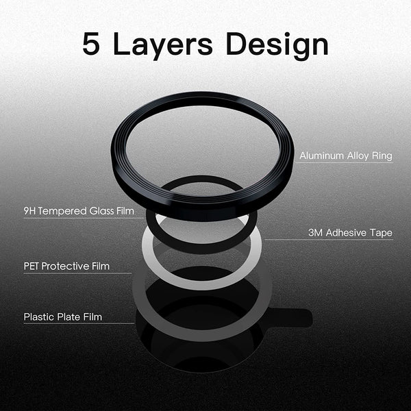 Black Metallic camera ring lens guard for Apple iphone 13