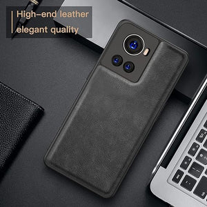 Puloka Black Leather Case for Oneplus 10R