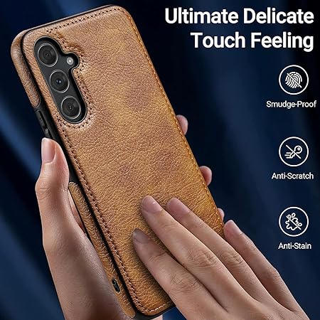 Puloka Brown Leather Case for Samsung A34