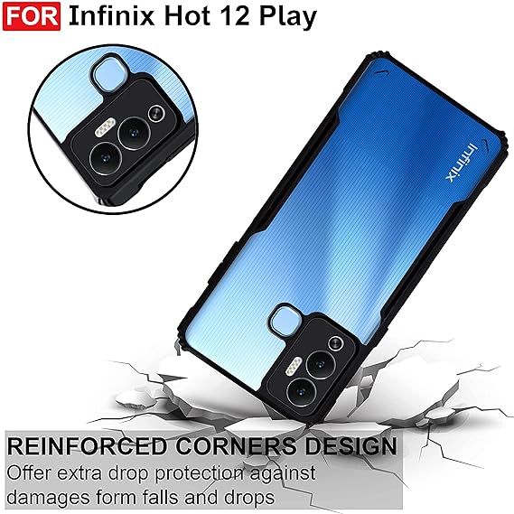 Hybrid Shockproof protective transparent Silicone Case for Infinix Hot 12 Play