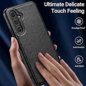 Puloka Black Leather Case for Samsung S23 FE