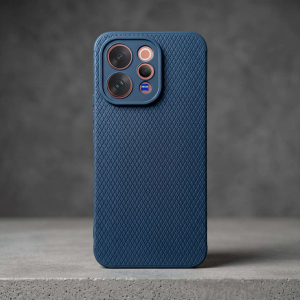 Dark Blue Line Wave Silicone Case for Vivo V70