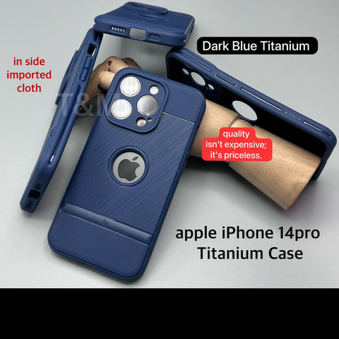 Dark Blue Titanium Parallax Spigen Engraved Silicone Case for Apple iphone 14 Pro