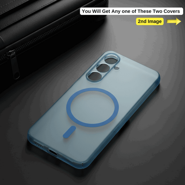 Blue Paper Matte Magsafe Case for Samsung S24 Fe