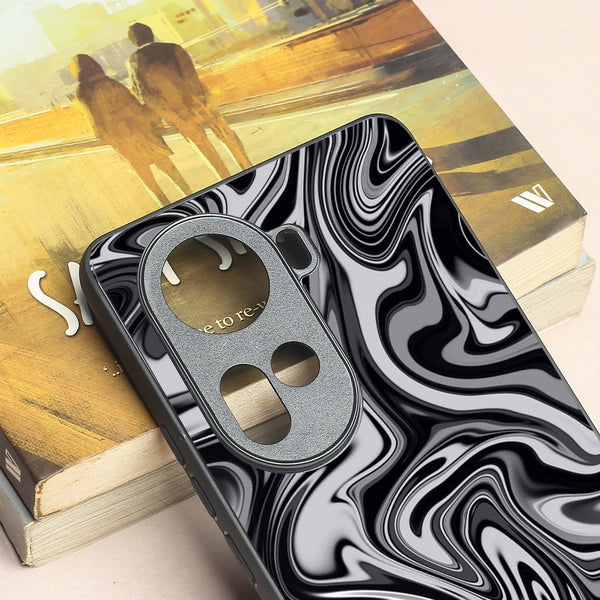Blackout Marble metal back case for Oppo Reno 11