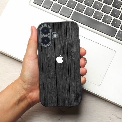Dark Wood metal back case for Apple Iphone 17