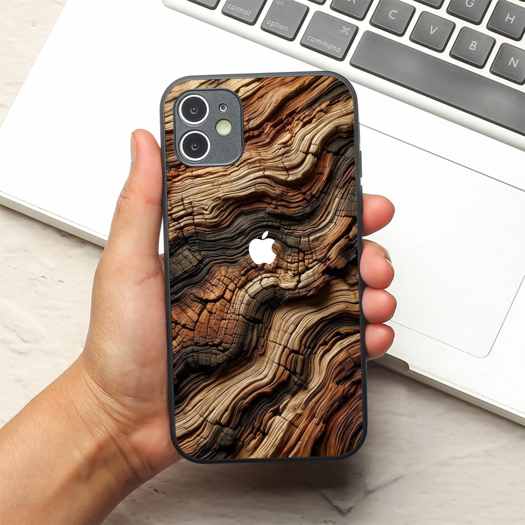 Wood Waves metal back case for Apple Iphone 12
