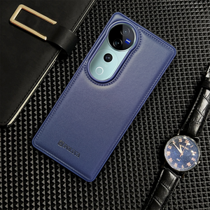 Prime Leather Dark Blue Leather Case for Vivo V40 Pro