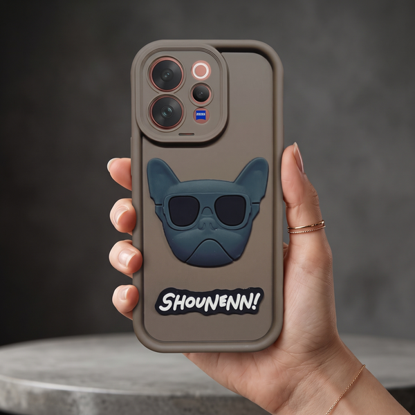 Dark Brown SHOUNENN BULLDOG Silicone case for Vivo V70