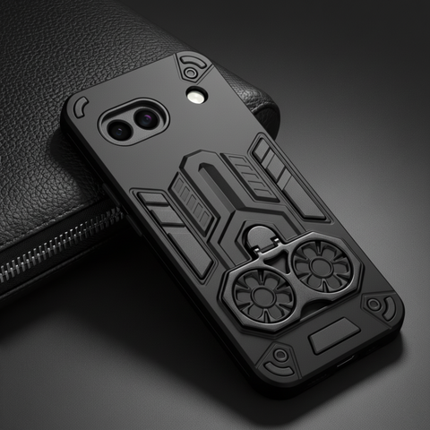 Black Cycle Armor Silicone Case for Google Pixel 8a