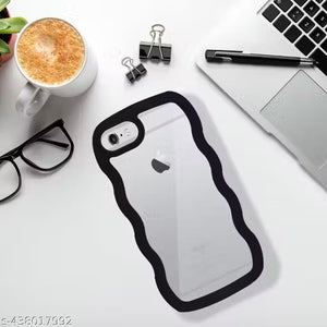 Black Zig Zag Frame  Silicon Case for Apple Iphone 7