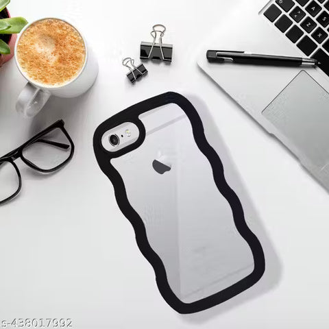 Black Zig Zag Frame  Silicon Case for Apple Iphone 7